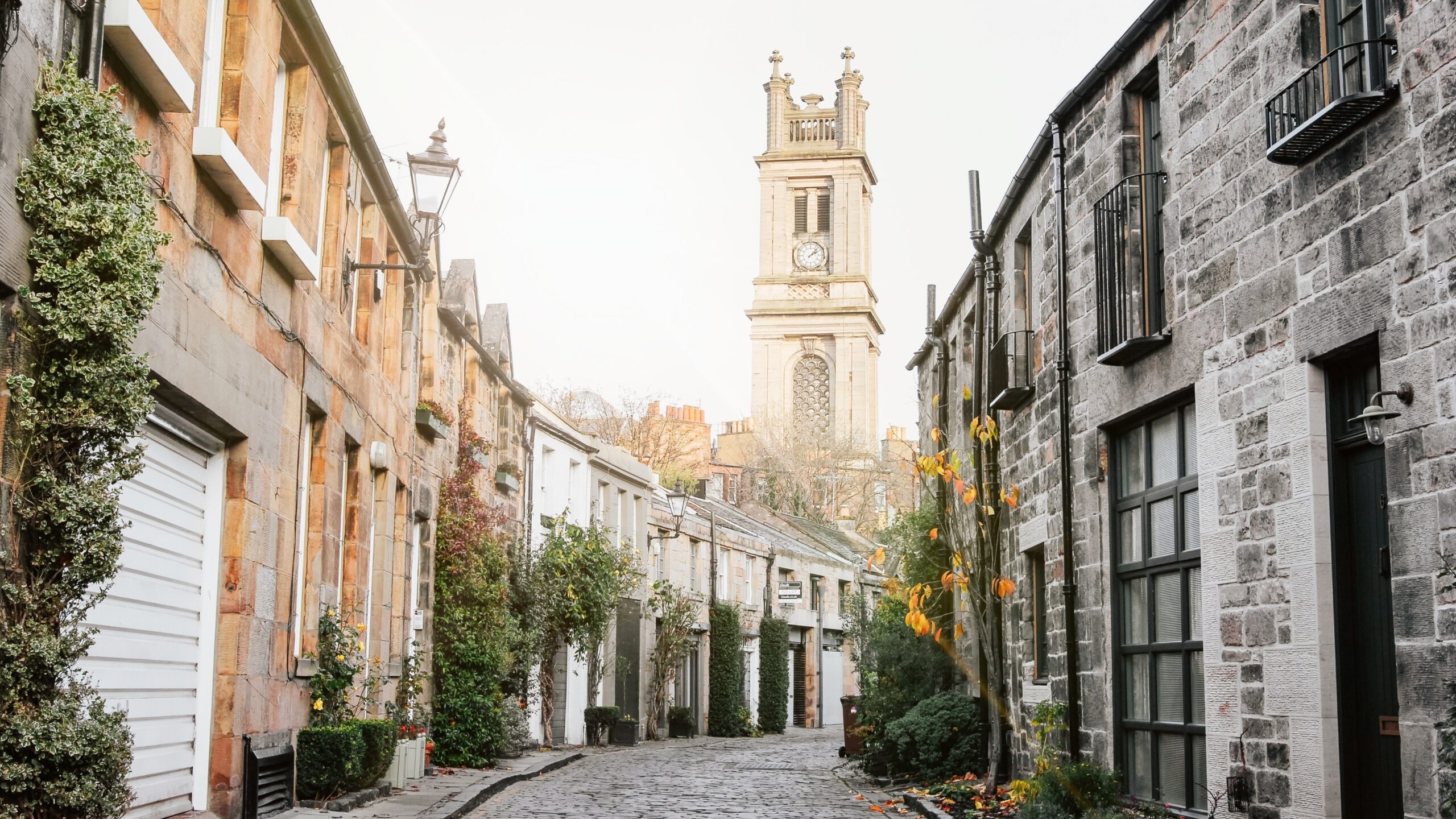 Cute street in British town